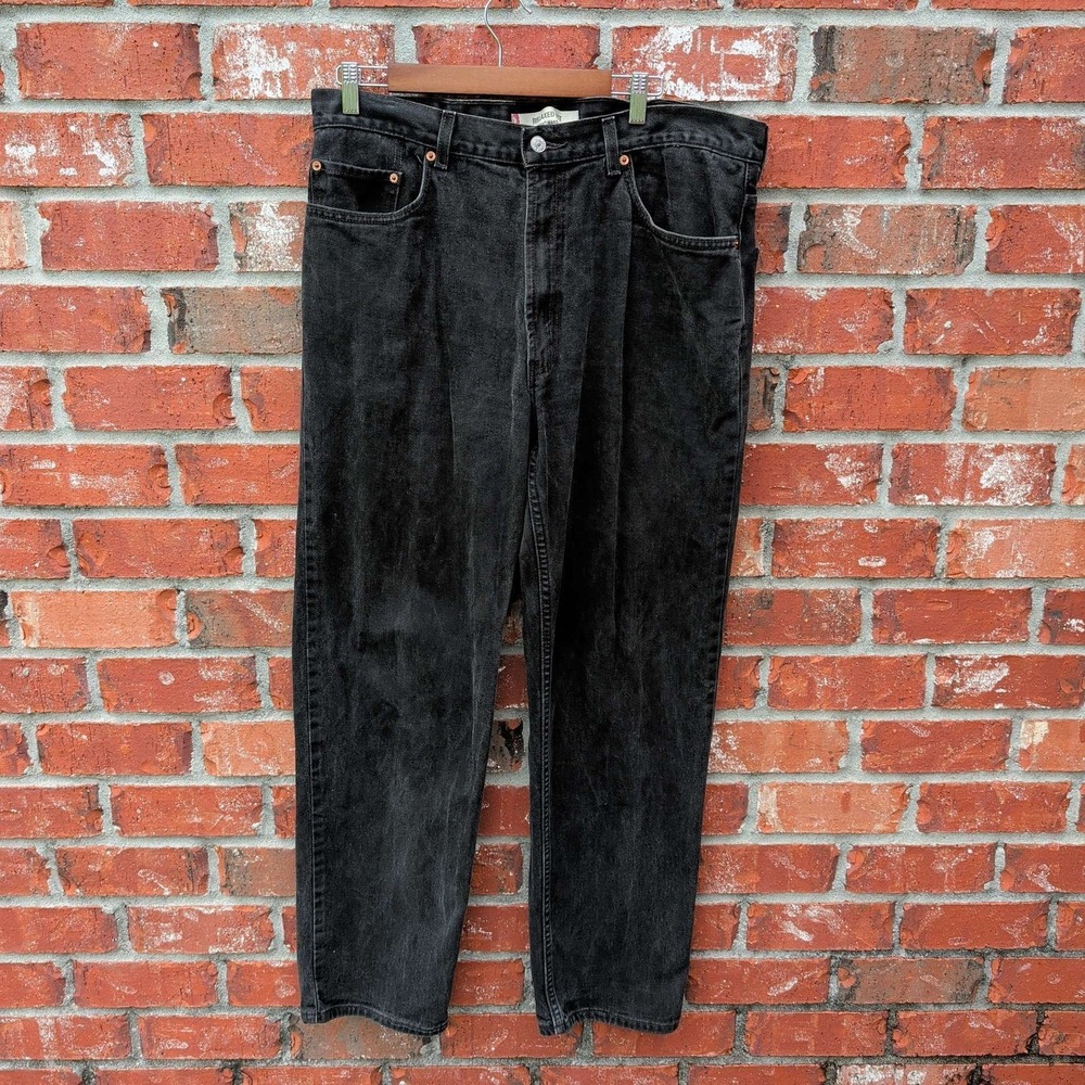 Levi's 550 Relaxed Fit Jeans Mens 38x34 Black Tapered Leg Denim‎